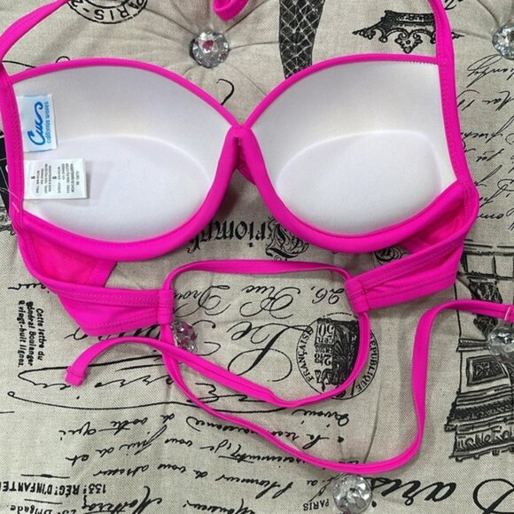 California Waves Raspberry Juniors' Strappy Push-Up Top - Picture 7 of 8